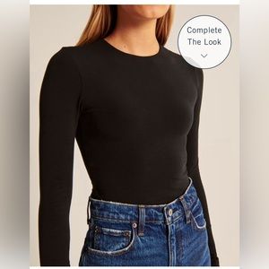 Abercrombie long sleeve bodysuits black and white